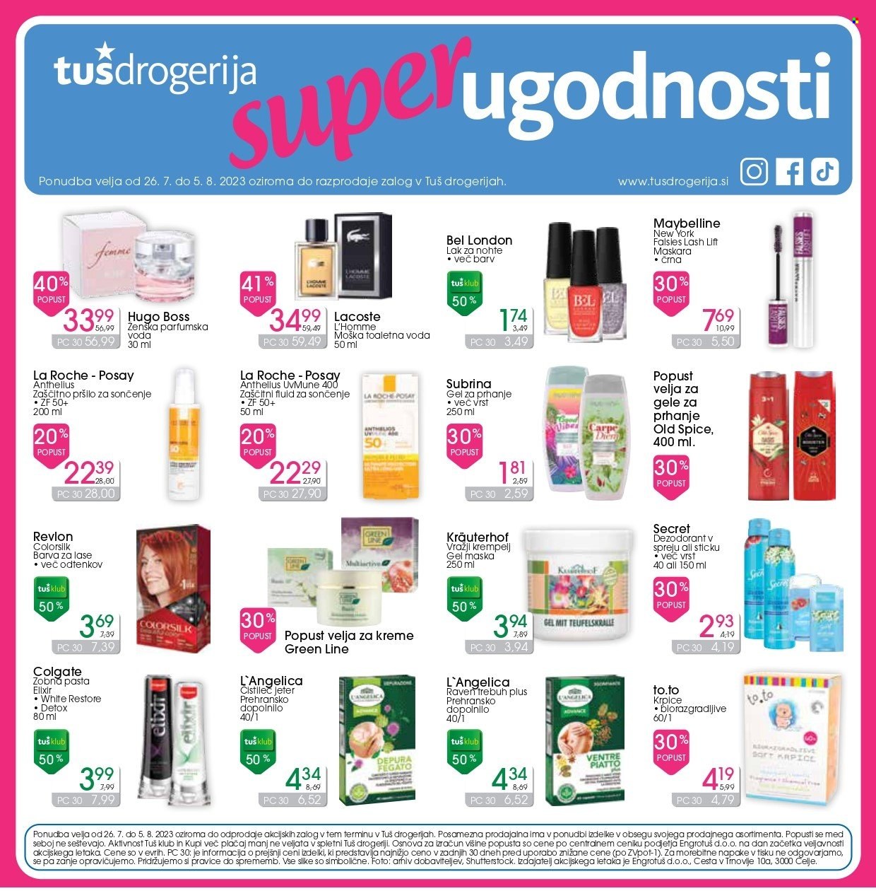Tuš Drogeria katalog - 26.7.2023 - 5.8.2023. Stran 1