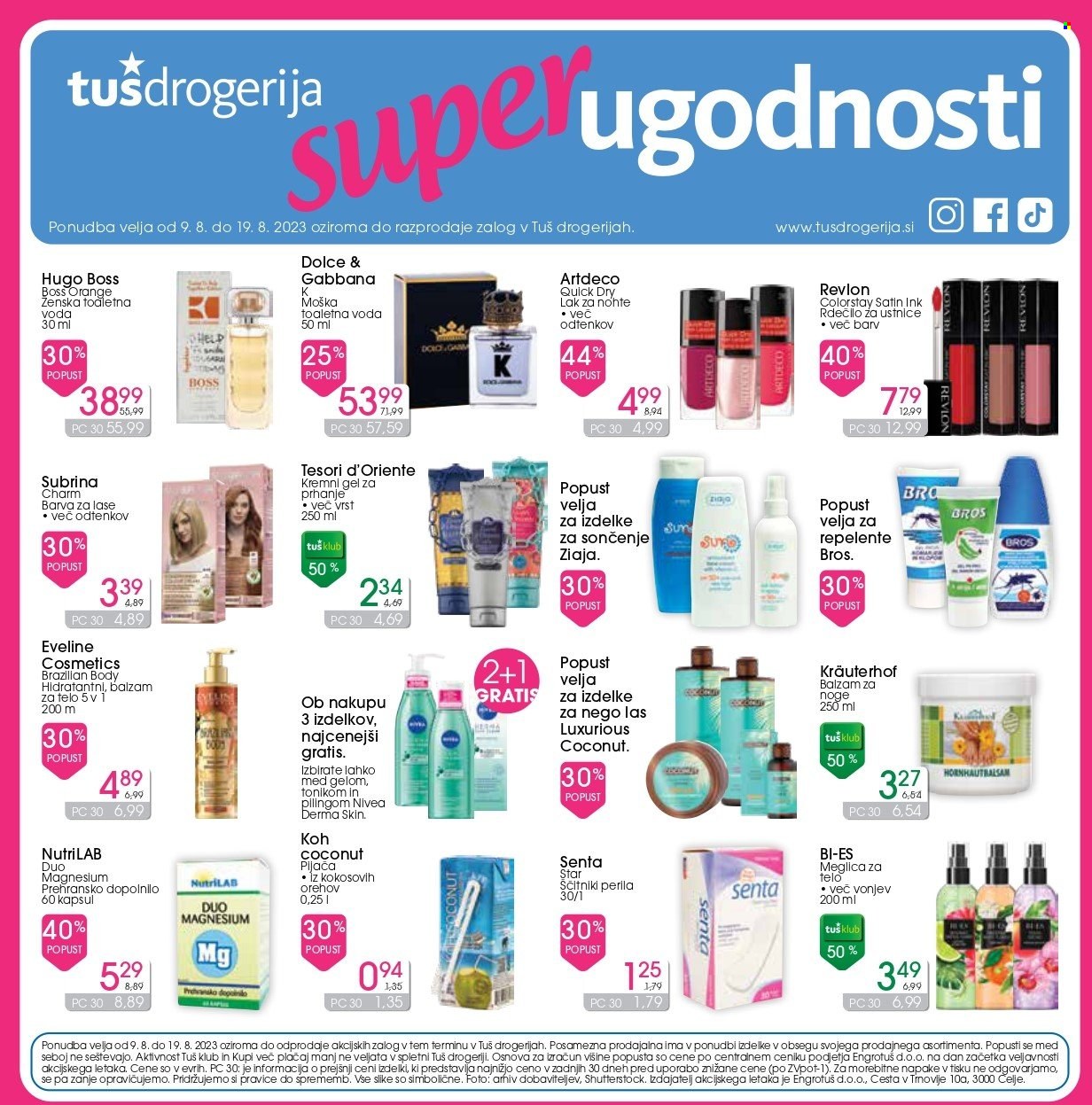 Tuš Drogeria katalog - 9.8.2023 - 19.8.2023. Stran 1