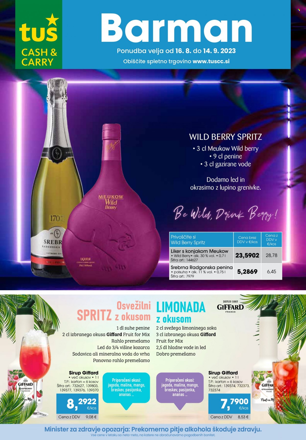 Tuš Cash & Carry katalog - 16.8.2023 - 14.9.2023. Stran 1