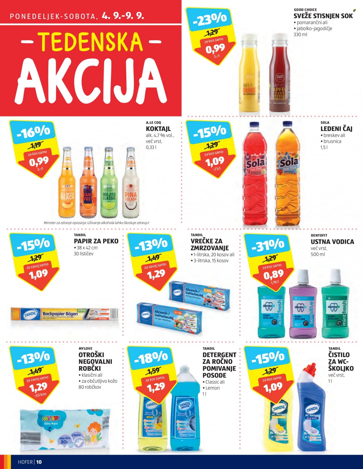 Hofer katalog - 31.8.2023 - 9.9.2023. Stran 10