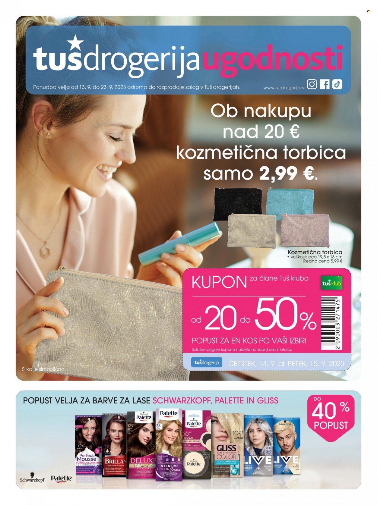 Tuš Drogeria katalog - 13.9.2023 - 23.9.2023. Stran 1