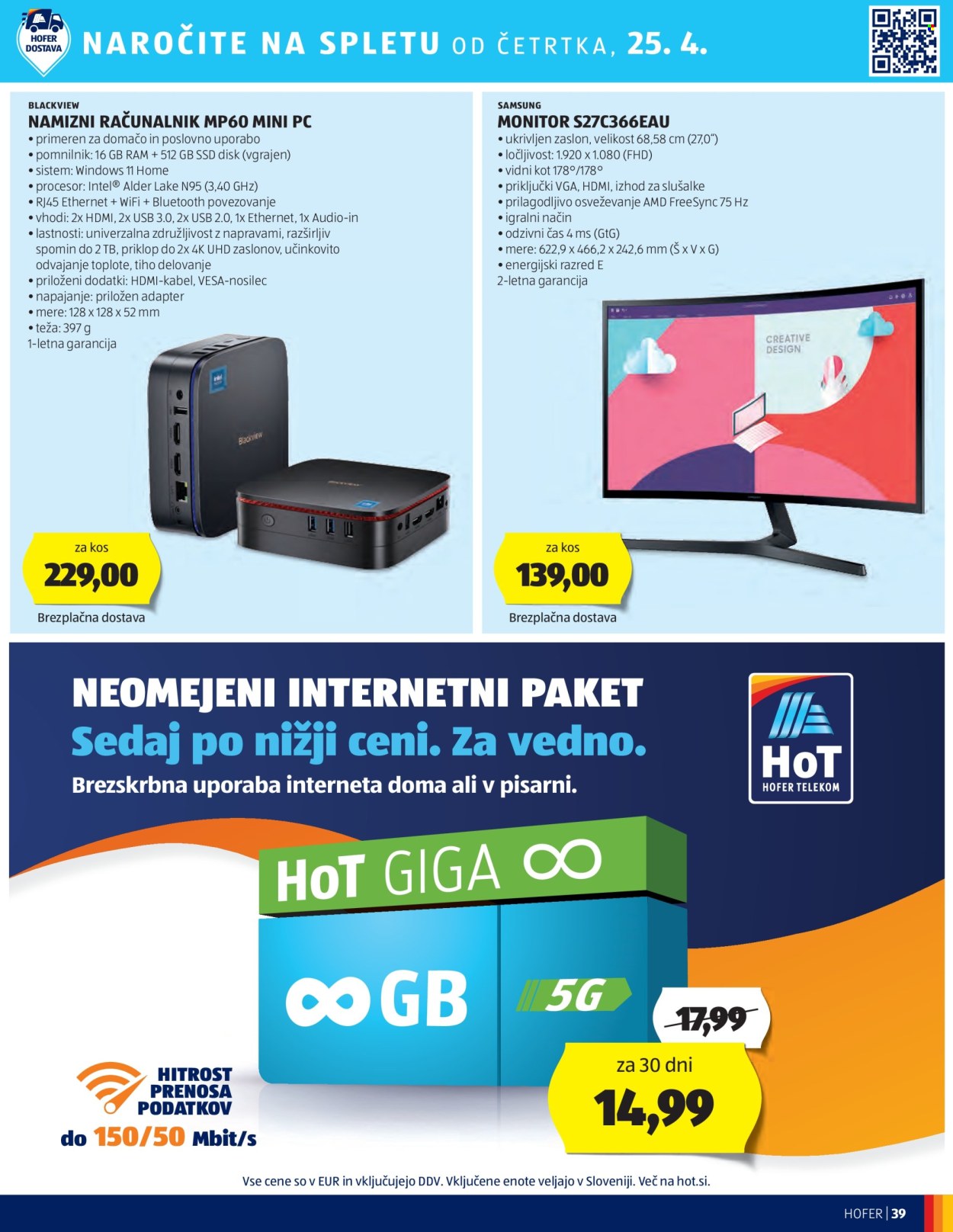 Hofer katalog - 18.4.2024 - 26.4.2024. Stran 39