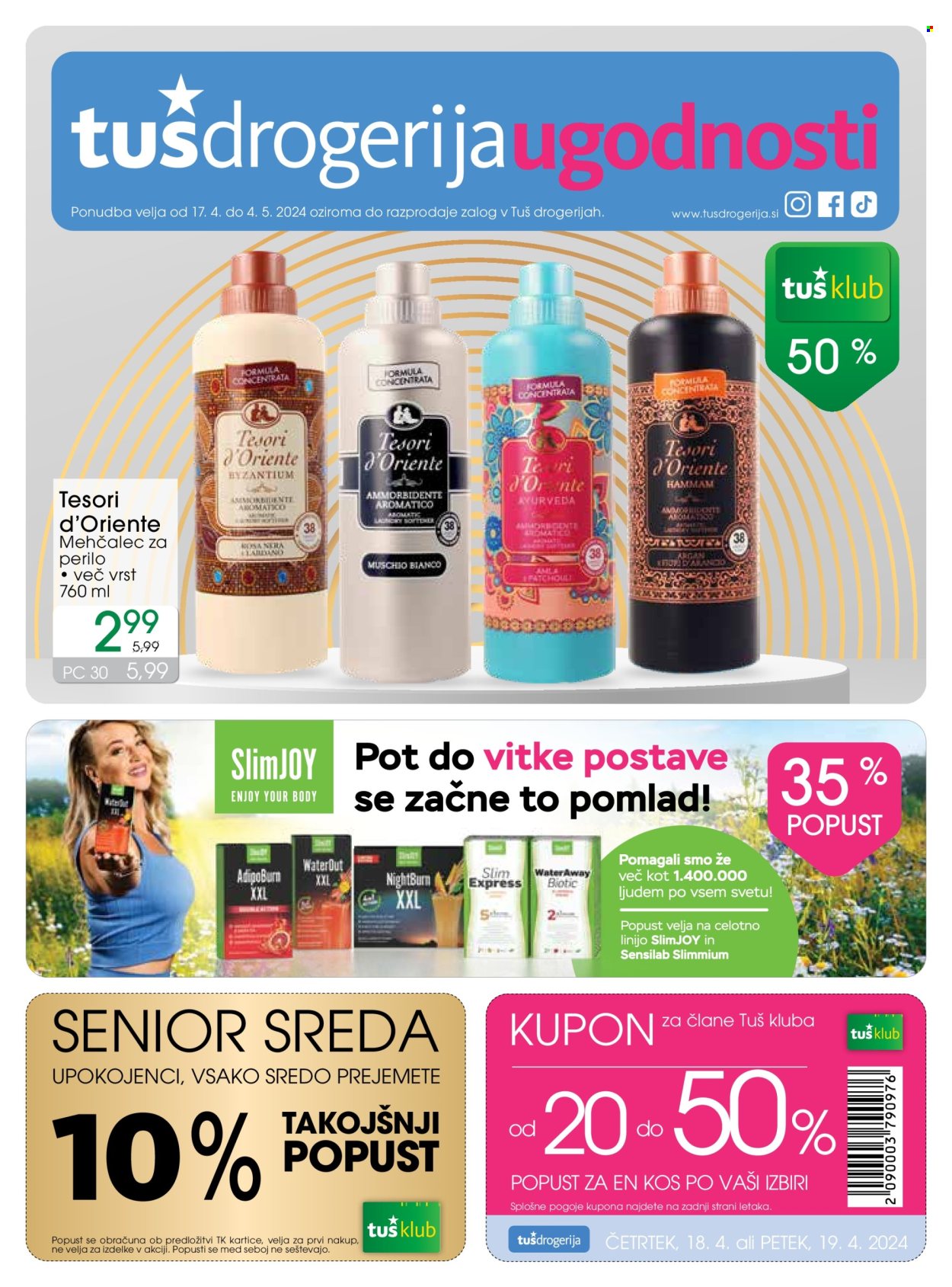 Tuš Drogeria katalog - 17.4.2024 - 4.5.2024. Stran 1