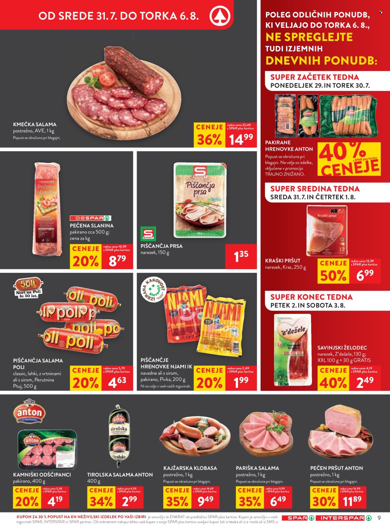 SPAR katalog - 31.7.2024 - 13.8.2024. Stran 9