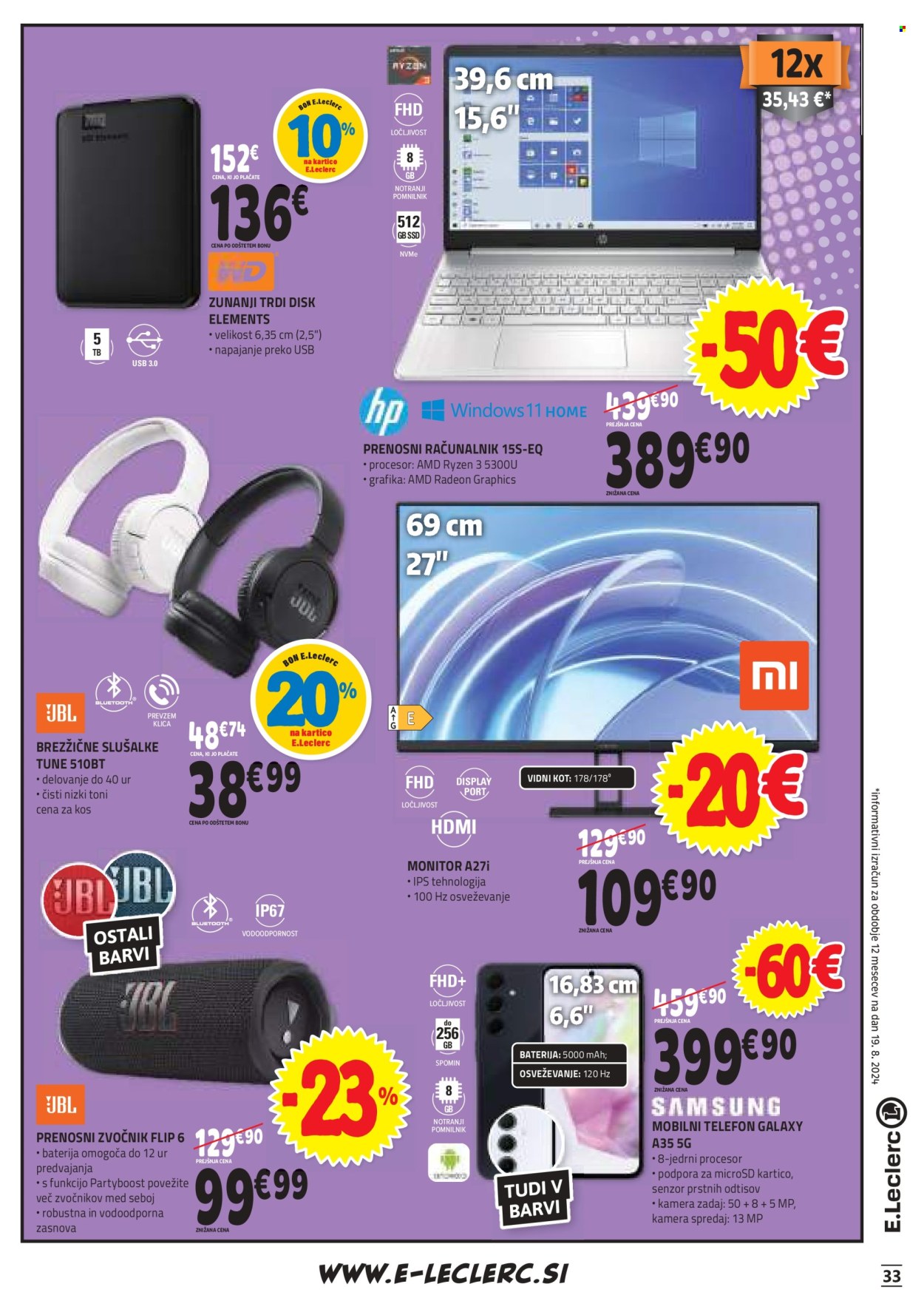 E.Leclerc katalog - 28.8.2024 - 7.9.2024. Stran 33