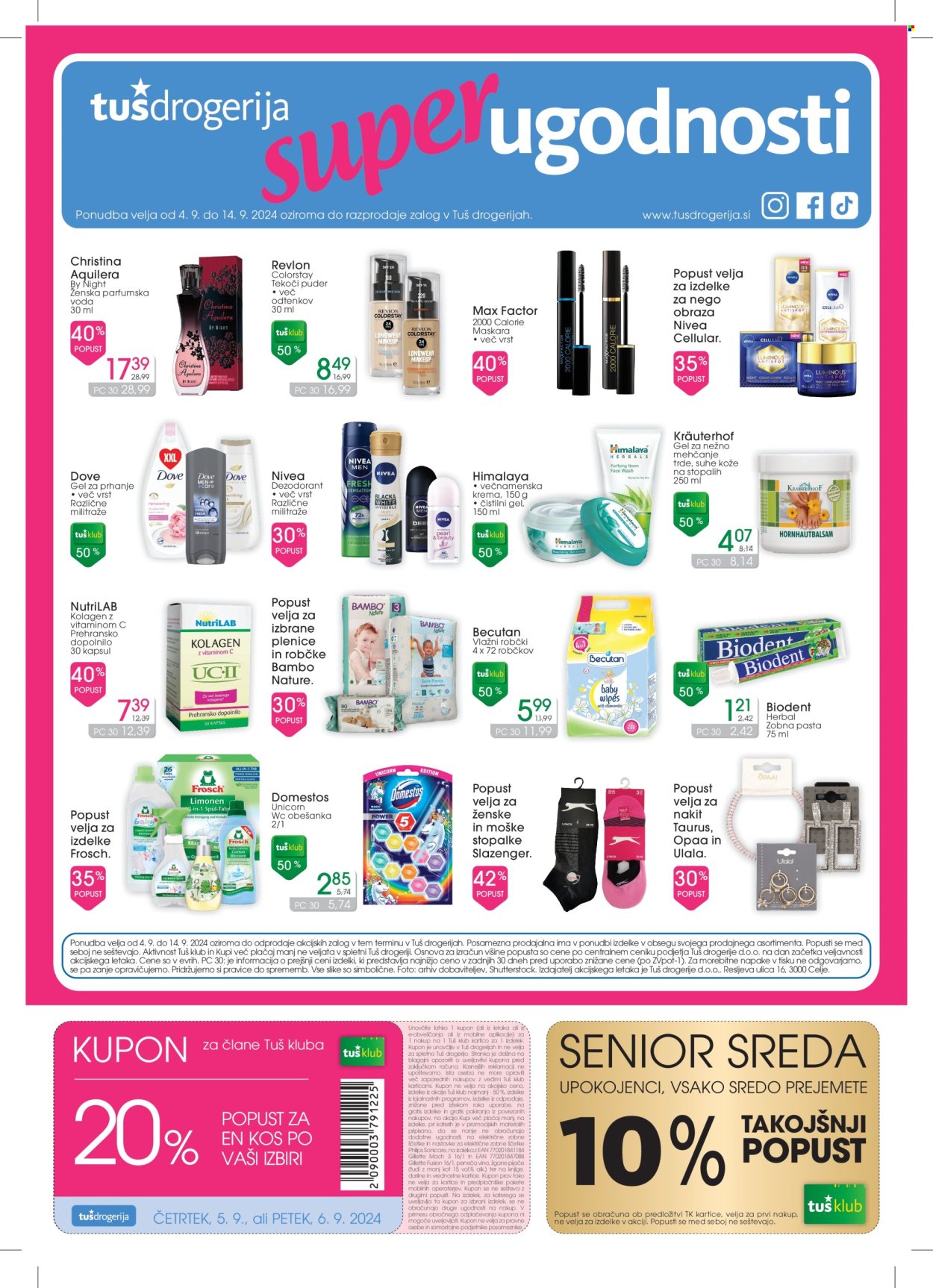 Tuš Drogeria katalog - 4.9.2024 - 14.9.2024. Stran 1