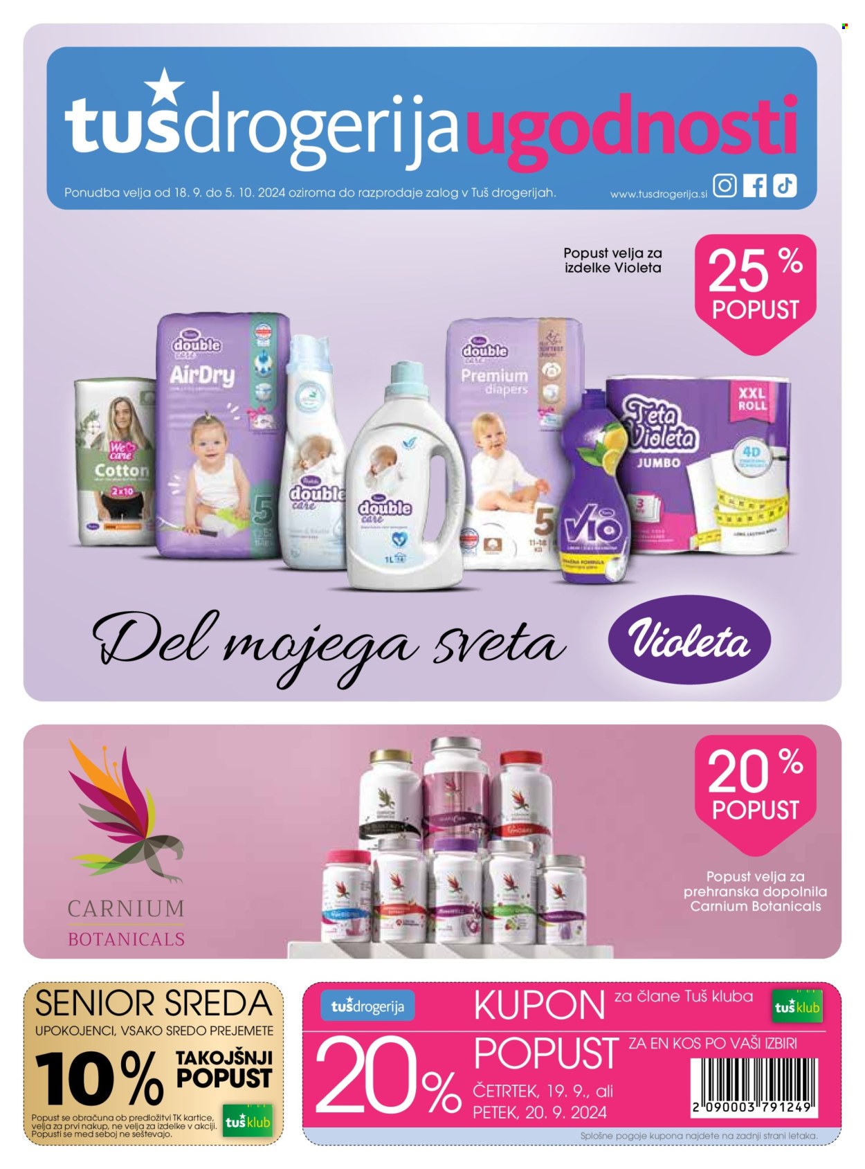 Tuš Drogeria katalog - 18.9.2024 - 5.10.2024. Stran 1