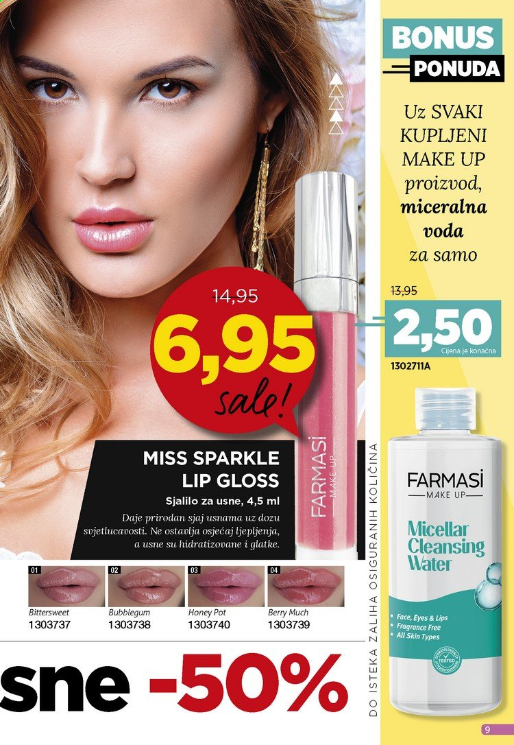 thumbnail - Farmasi katalog - 01.01.2021. - 31.01.2021. - Sniženi proizvodi - lip gloss, makeup. Stranica 9.