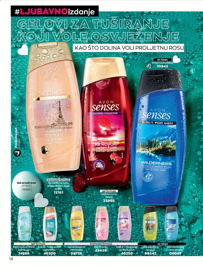 thumbnail - Avon katalog - 01.02.2021. - 28.02.2021. - Sniženi proizvodi - hair & body wash, body wash, gel za tuširanje, L'Amour. Stranica 14.