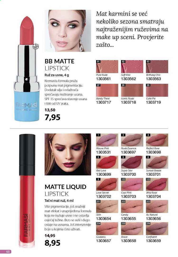thumbnail - Farmasi katalog - 01.04.2021. - 30.04.2021. - Sniženi proizvodi - Candy, lipstick, makeup, ruž za usne. Stranica 68.