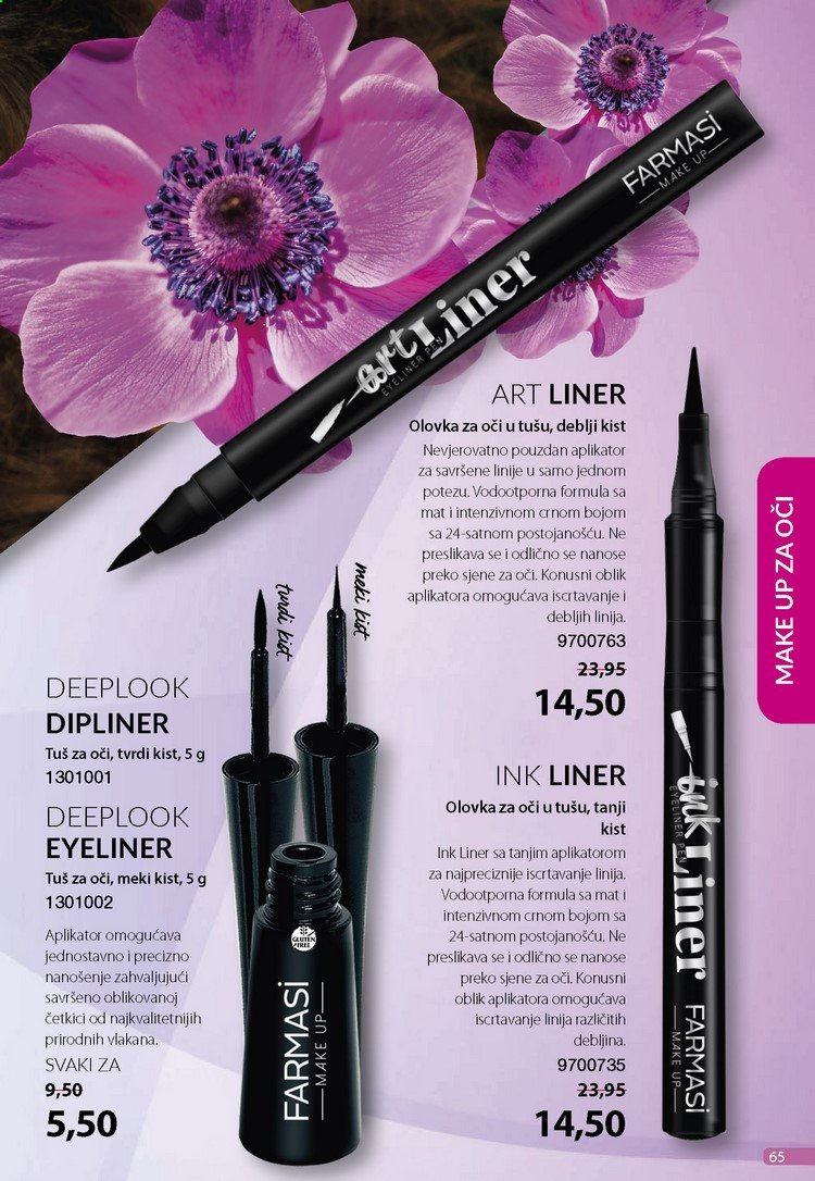 thumbnail - Farmasi katalog - 01.05.2021. - 31.05.2021. - Sniženi proizvodi - eye liner, makeup, olovka za oči. Stranica 65.