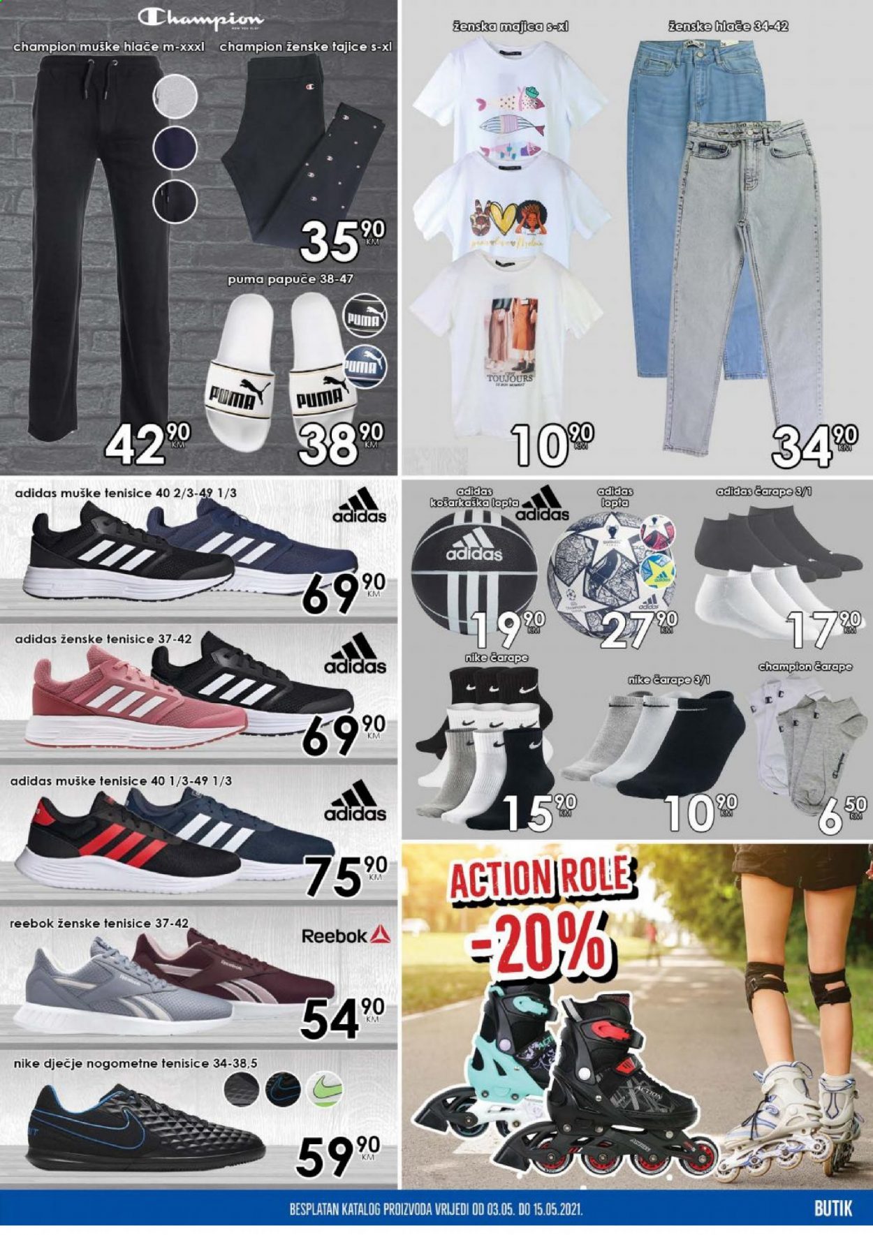 thumbnail - Prodex katalog - 03.05.2021. - 15.05.2021. - Sniženi proizvodi - Adidas, Puma, Nike, hlače, Reebok, čarape, papuče. Stranica 9.