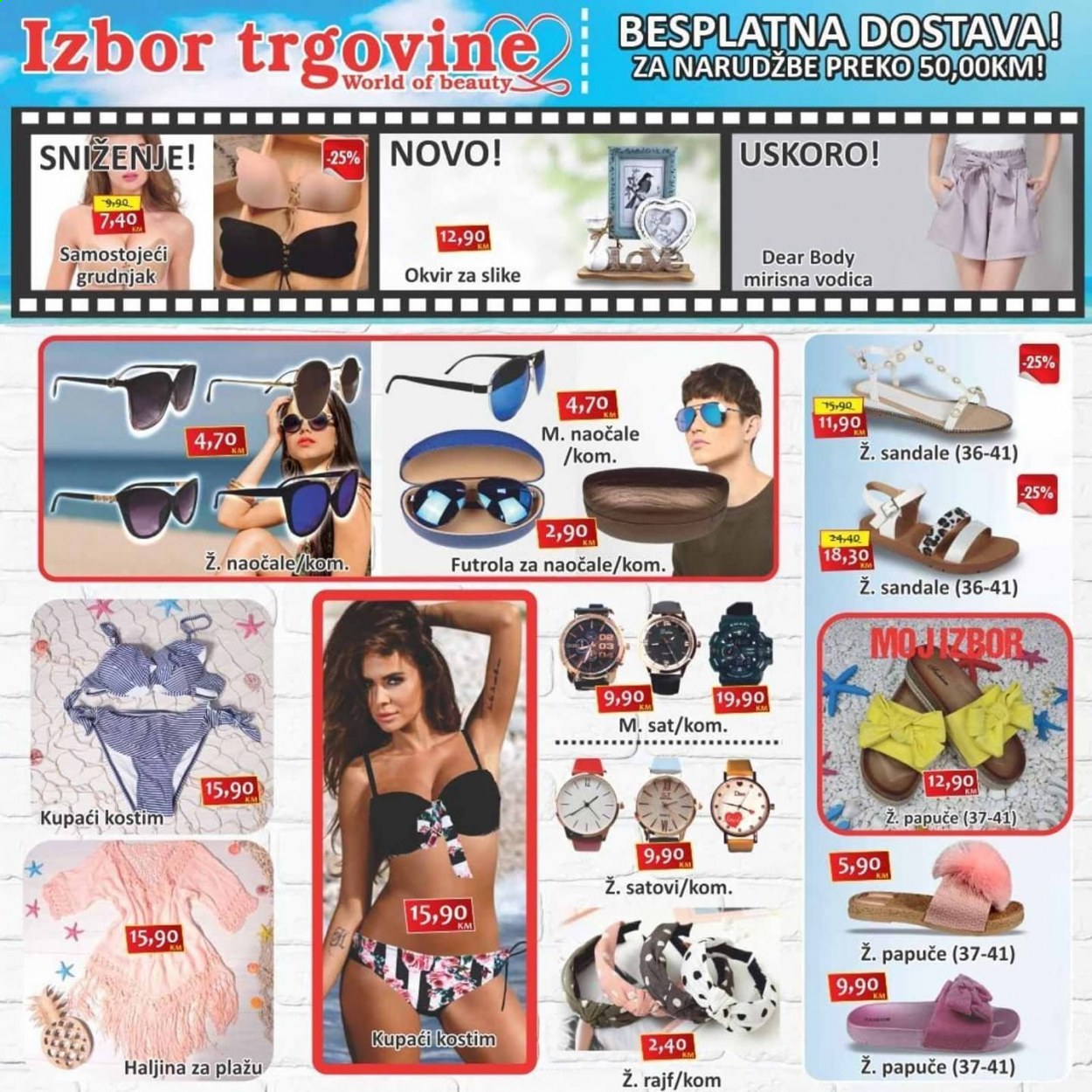 thumbnail - Izbor trgovine katalog - Sniženi proizvodi - naočale, haljina, haljina za plažu, kupaći kostim, papuče, sandale. Stranica 1.