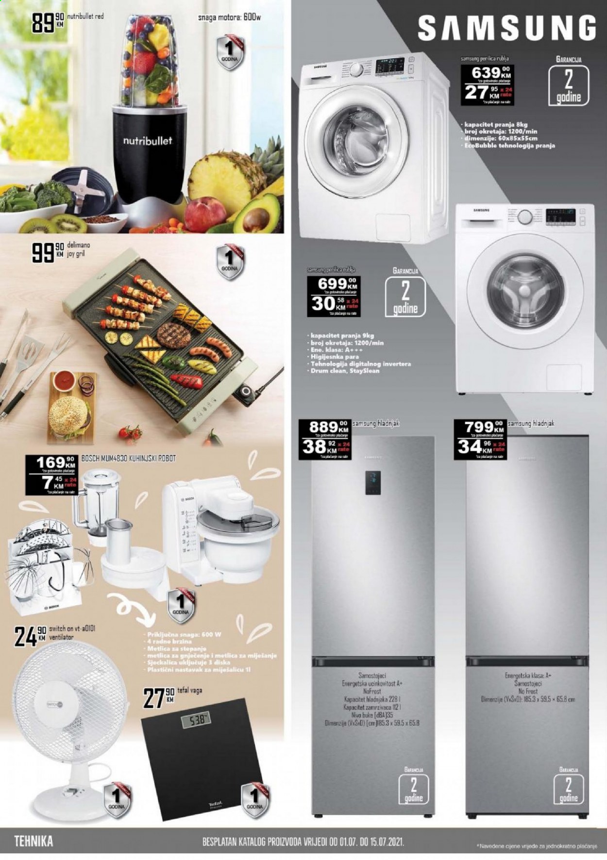 thumbnail - Prodex katalog - 01.07.2021. - 15.07.2021. - Sniženi proizvodi - Delimano, Bosch, ventilator, Samsung, kuhinjski robot, NutriBullet. Stranica 28.