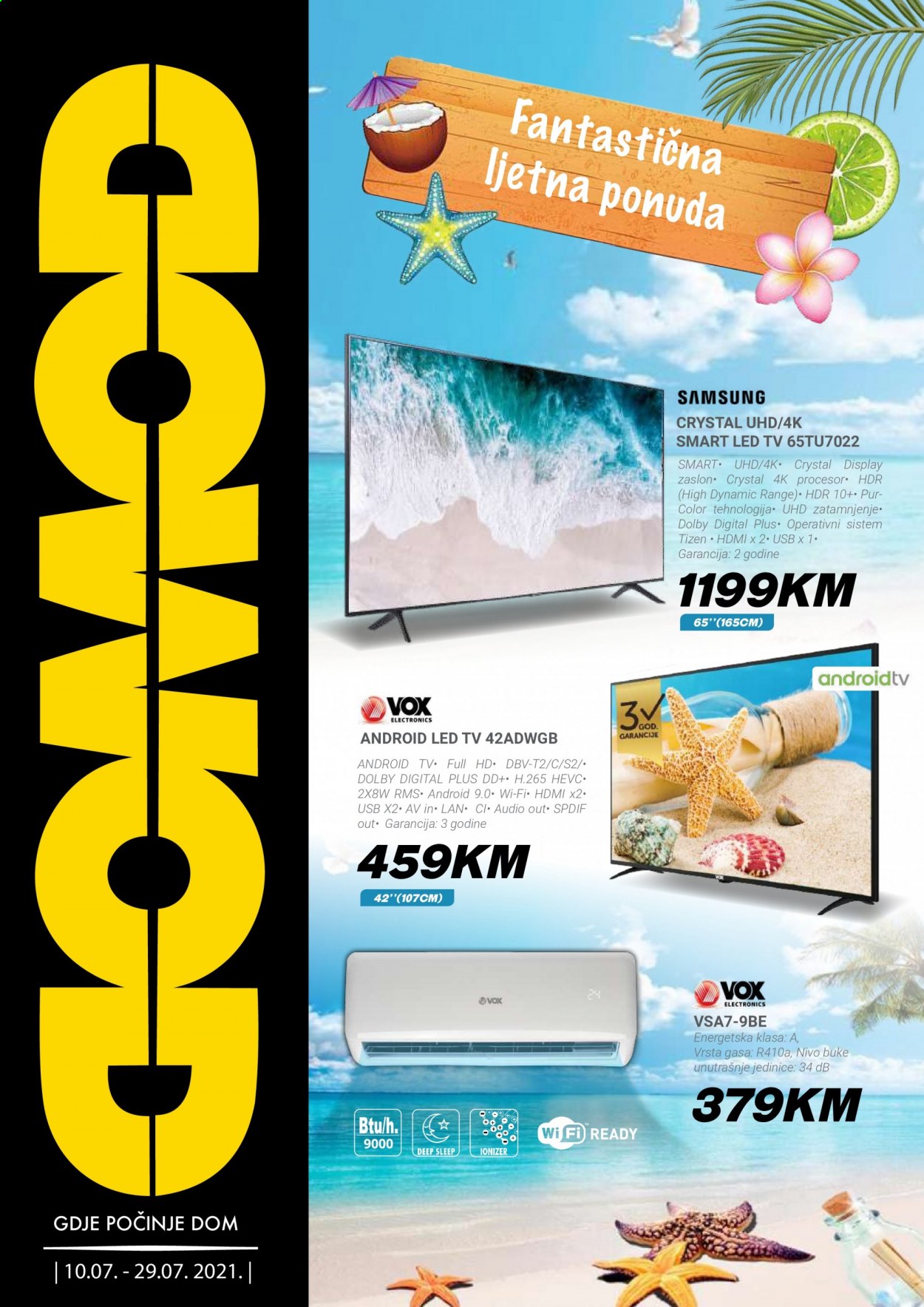 thumbnail - Domod katalog - 10.07.2021. - 29.07.2021. - Sniženi proizvodi - Samsung, Android TV, Full HD, LED TV, televizor, uhd, Vox electronics. Stranica 1.