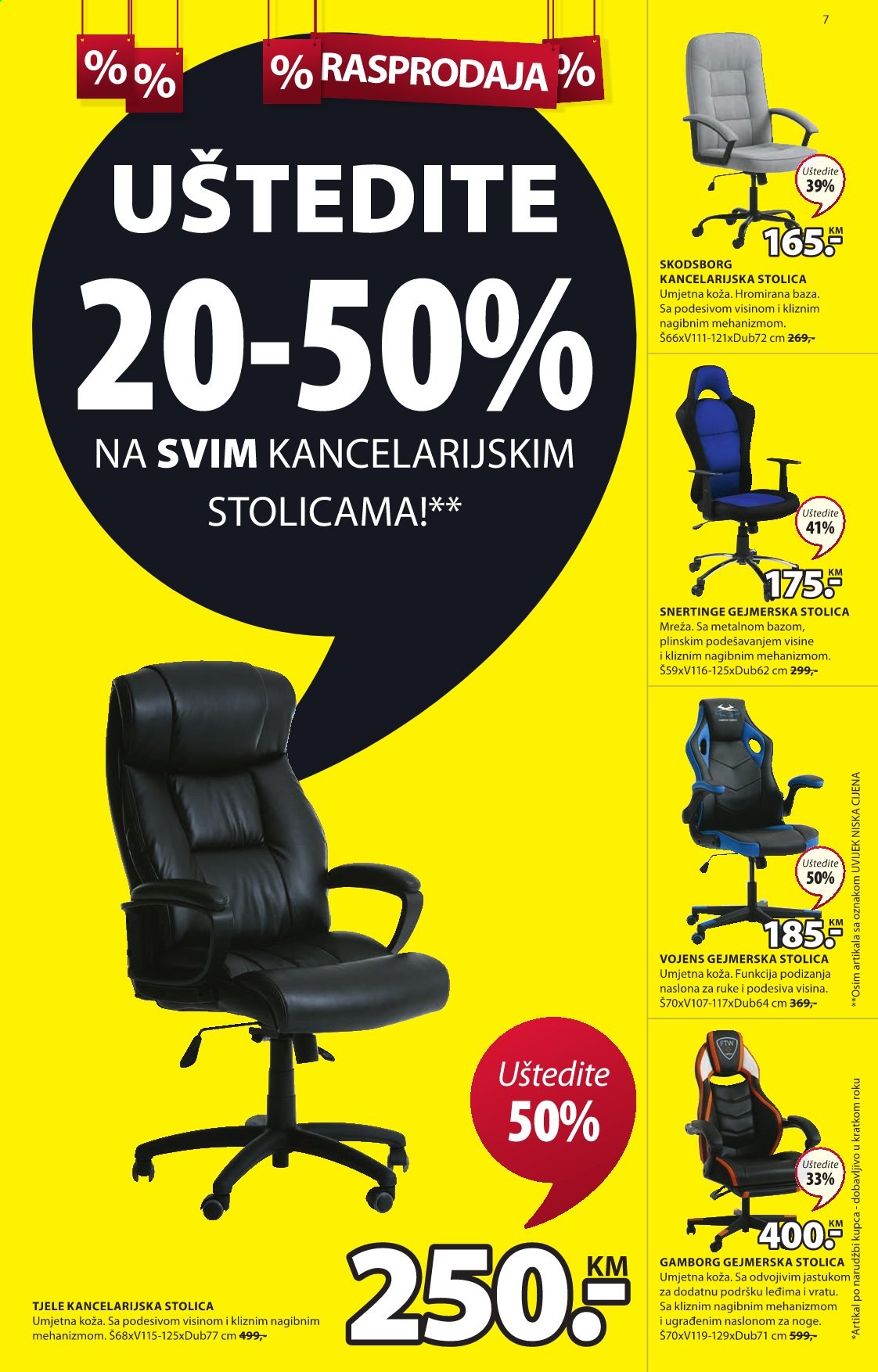thumbnail - JYSK katalog - 05.08.2021. - 18.08.2021. - Sniženi proizvodi - stolica, gejmerska stolica, kancelarijska stolica. Stranica 7.