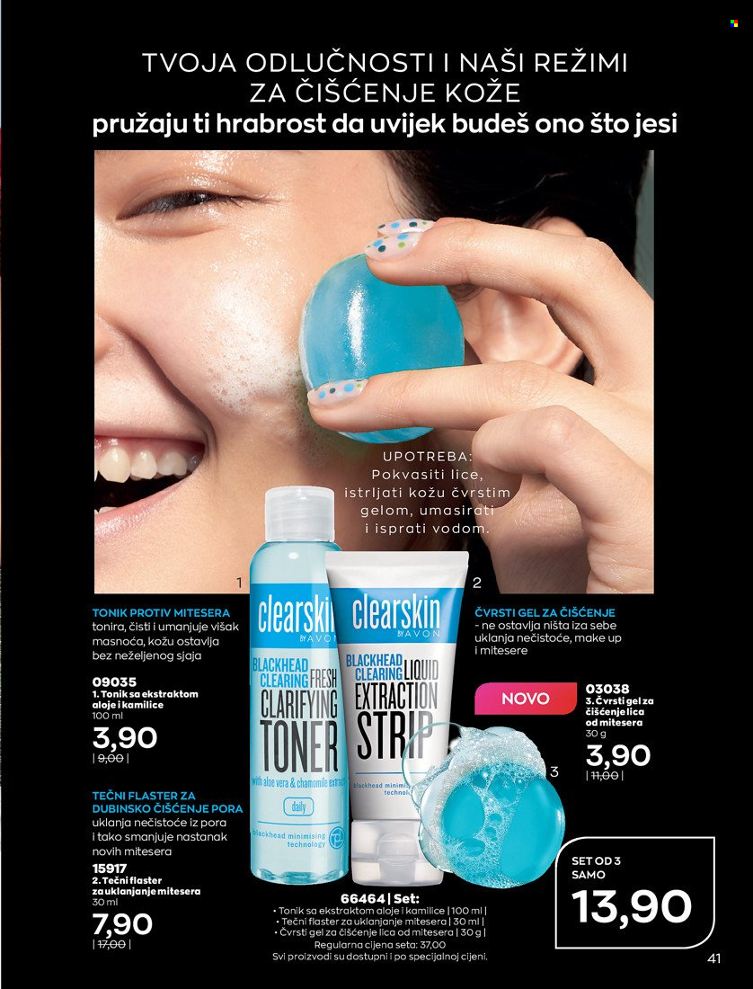 thumbnail - Avon katalog - 01.10.2021. - 31.10.2021. - Sniženi proizvodi - gel za čišćenje lica, tečni flaster, makeup. Stranica 41.