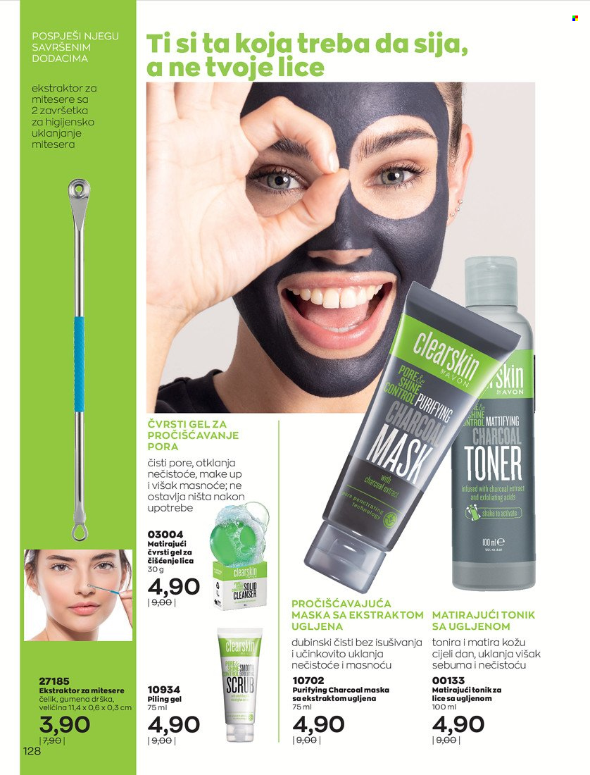 thumbnail - Avon katalog - 29.12.2021. - 31.01.2022. - Sniženi proizvodi - gel za čišćenje lica, piling, makeup. Stranica 128.