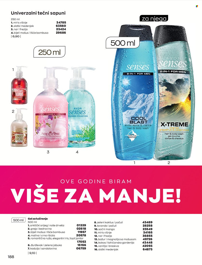 thumbnail - Avon katalog - 29.12.2021. - 31.01.2022. - Sniženi proizvodi - hair & body wash, body wash. Stranica 188.
