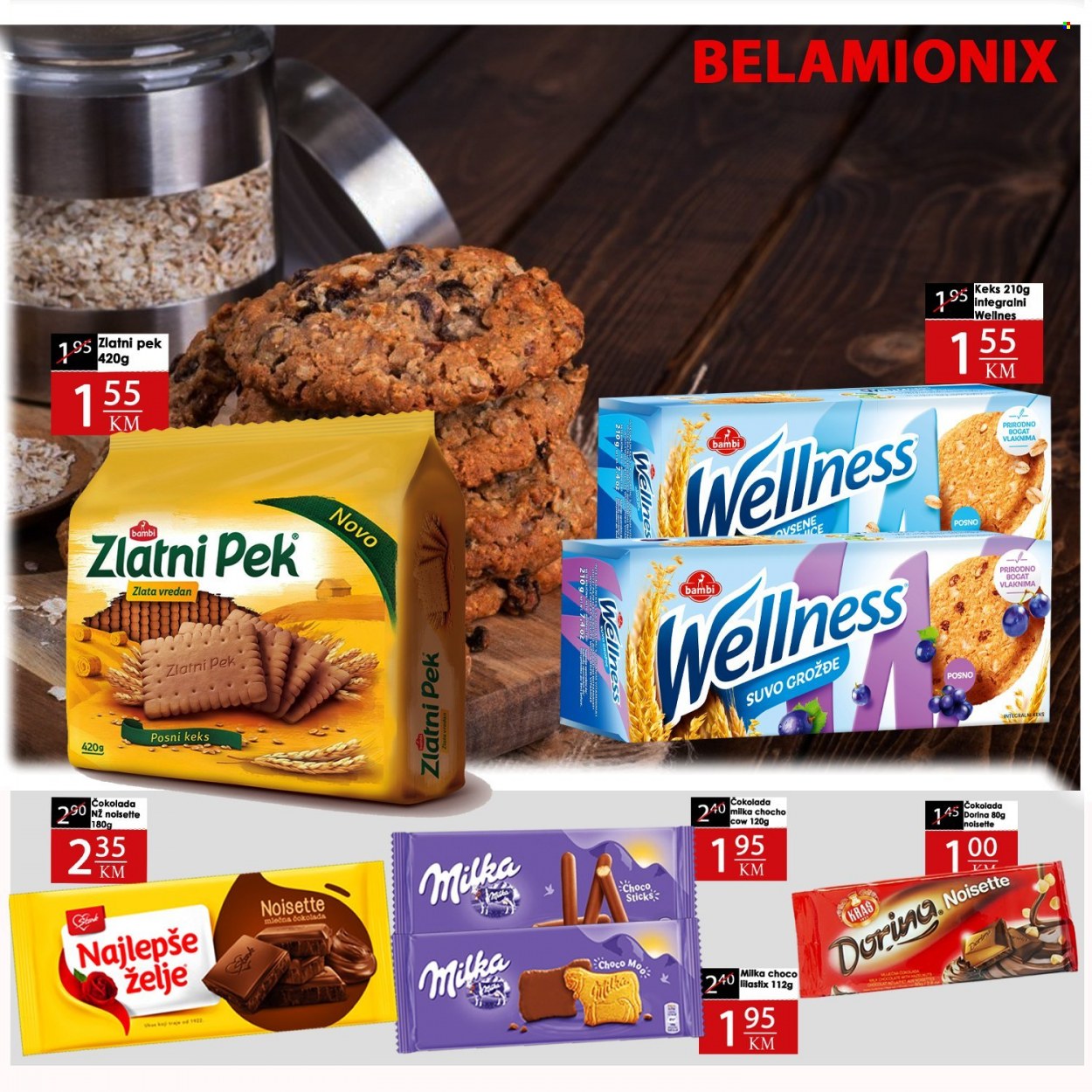 thumbnail - Belamionix katalog - 16.06.2022. - 29.06.2022. - Sniženi proizvodi - Milka, čokolada, Dorina, keks, Zlatni Pek. Stranica 5.