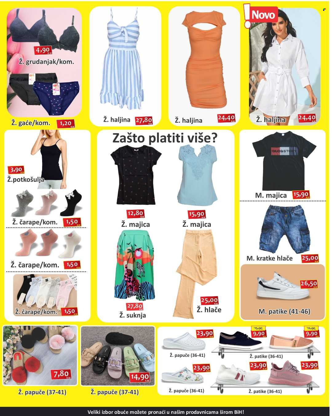 thumbnail - Izbor trgovine katalog - 02.07.2022. - 08.07.2022. - Sniženi proizvodi - hlače, haljina, suknja, čarape, papuče, patike. Stranica 3.