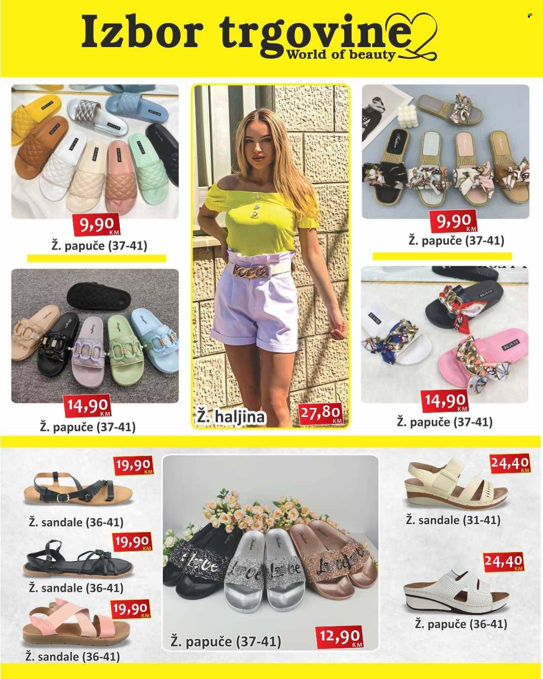 thumbnail - Izbor trgovine katalog - Sniženi proizvodi - haljina, papuče, sandale. Stranica 1.