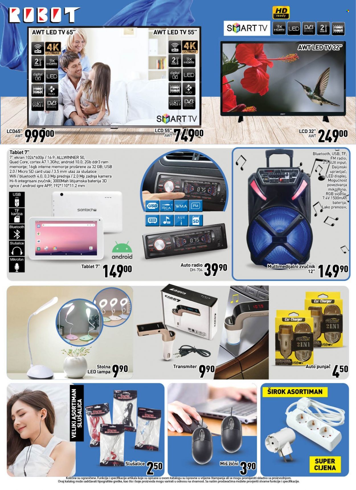 thumbnail - Robot katalog - 05.08.2022. - 14.08.2022. - Sniženi proizvodi - led, HD ready, LED TV, smart tv, televizor, radio, slušalice, lampa. Stranica 20.