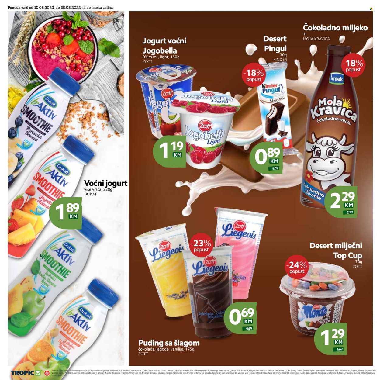 thumbnail - Tropic katalog - 10.08.2022. - 30.08.2022. - Sniženi proizvodi - jogobella, jogurt, čokolada. Stranica 10.