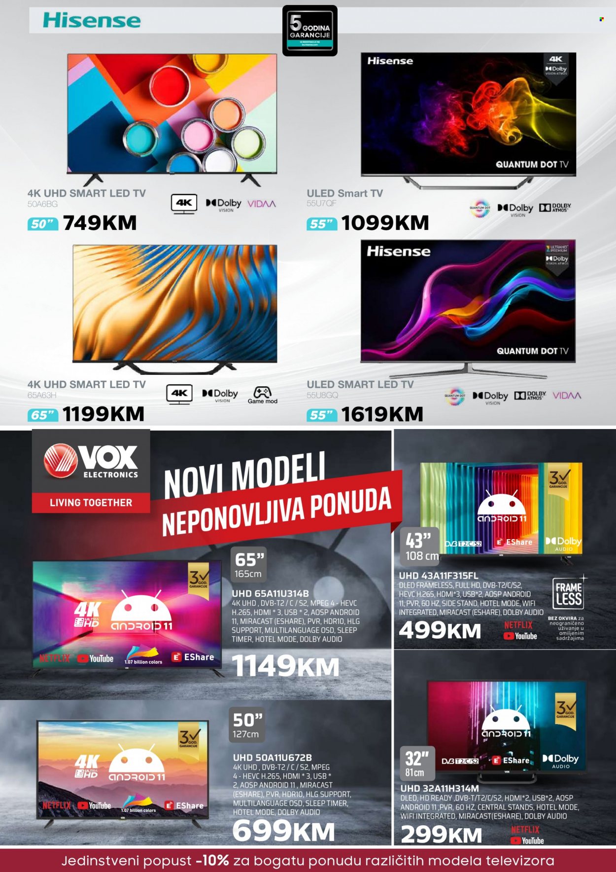 thumbnail - Domod katalog - 05.09.2022. - 25.09.2022. - Sniženi proizvodi - HD ready, Full HD, LED TV, smart tv, televizor, uhd. Stranica 8.