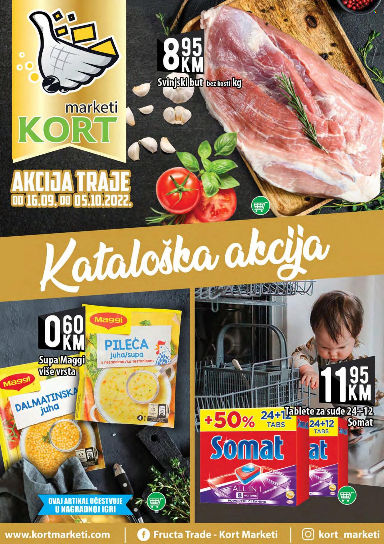 thumbnail - Kort marketi katalog - 16.09.2022. - 05.10.2022. - Sniženi proizvodi - Maggi, svinjski but, Somat. Stranica 1.