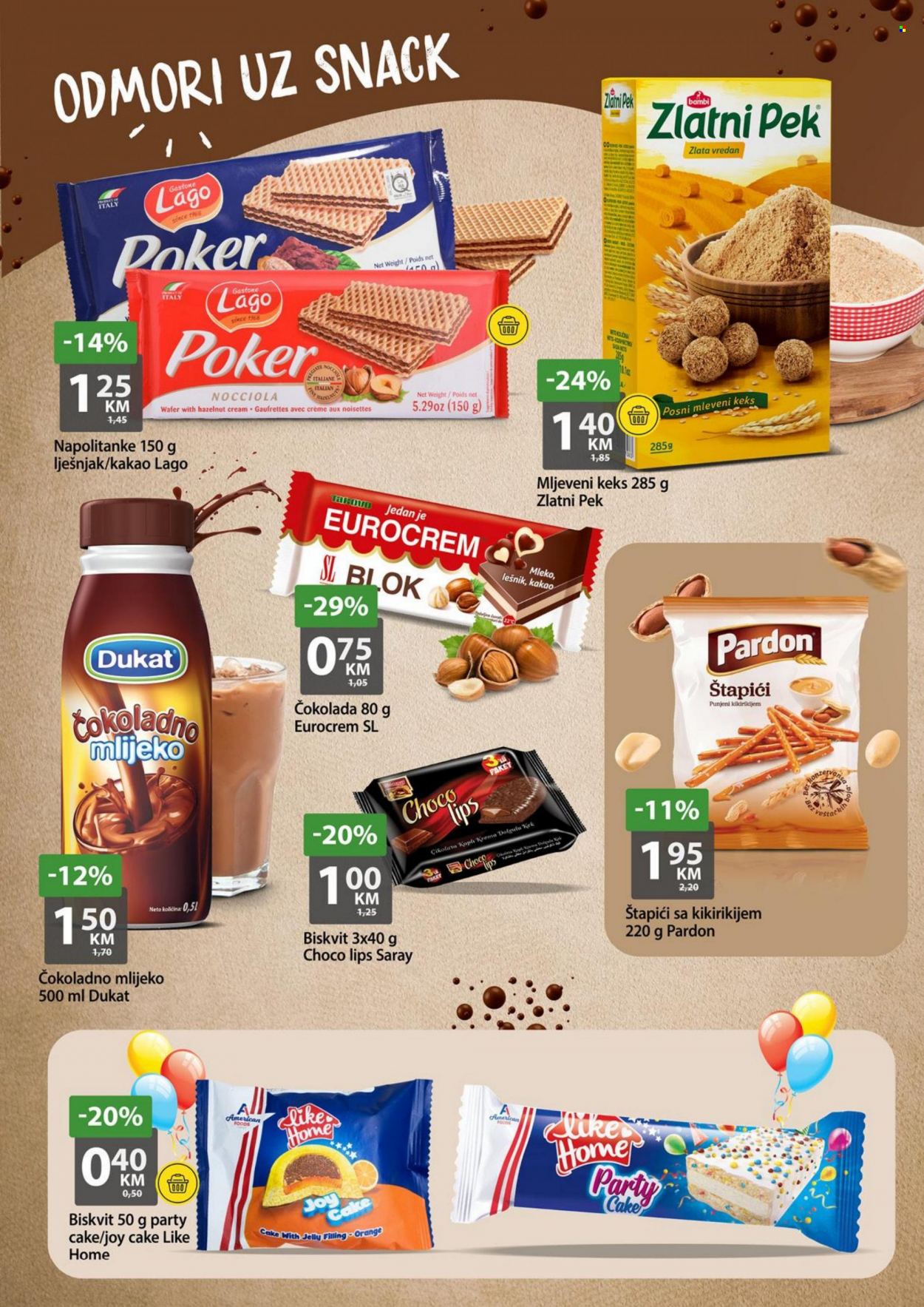 thumbnail - Bingo katalog - 06.10.2022. - 09.10.2022. - Sniženi proizvodi - biskvit, čokolada, keks, Zlatni Pek, mljeveni keks, napolitanke, štapići, krema. Stranica 6.