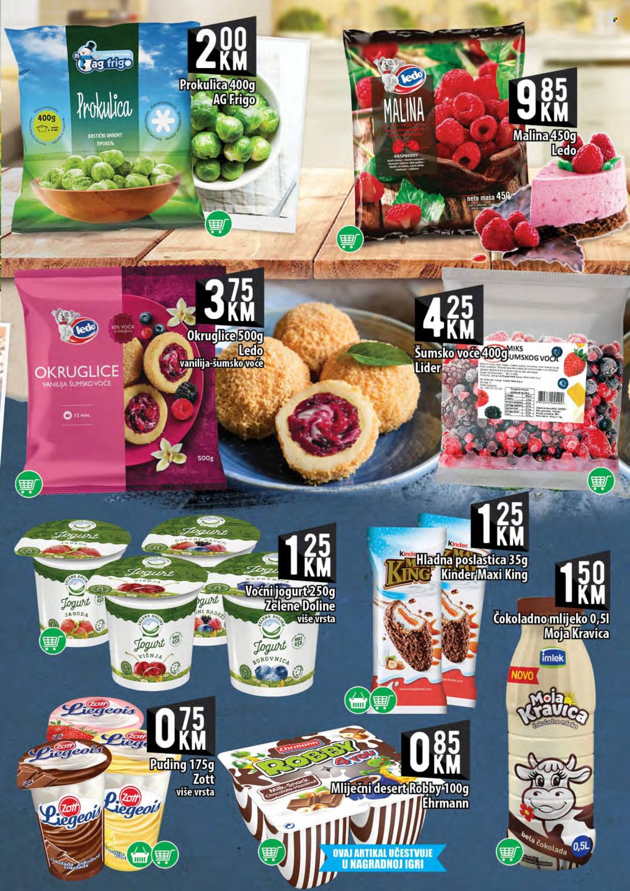 thumbnail - Kort marketi katalog - 07.10.2022. - 26.10.2022. - Sniženi proizvodi - prokulica, višnje, jogurt, mliječni desert, okruglice, čokolada. Stranica 5.