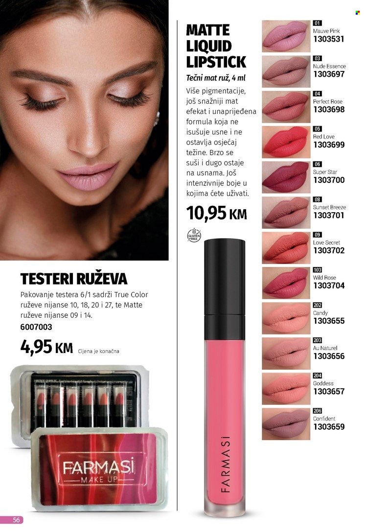 thumbnail - Farmasi katalog - 01.11.2022. - 31.12.2022. - Sniženi proizvodi - Candy, lipstick, makeup. Stranica 56.