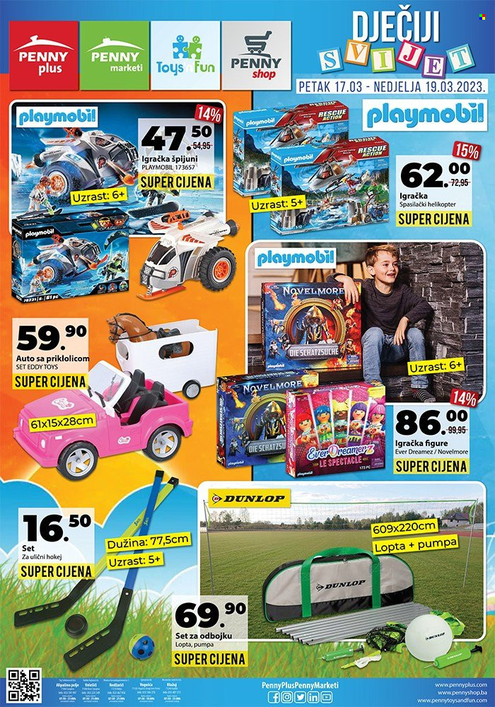 PENNY plus katalog - 17.03.2023. - 19.03.2023. - Sniženi proizvodi - Dunlop, igračka, Playmobil, pumpa. Stranica 1.