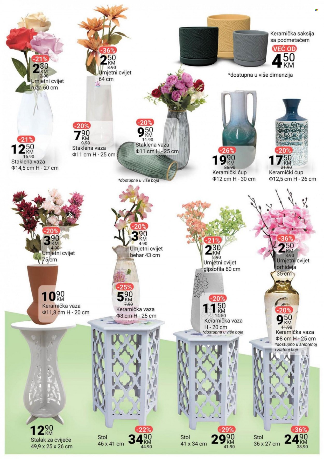 thumbnail - Bingo katalog - 17.05.2023. - 15.06.2023. - Sniženi proizvodi - stol, umjetni cvijet, keramička vaza, staklena, orhideja, saksija. Stranica 16.