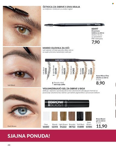 Avon katalog - 01.09.2023. - 30.09.2023. - Sniženi proizvodi - četkica, gel za obrve, olovka za oči, olovka za obrve. Stranica 48.