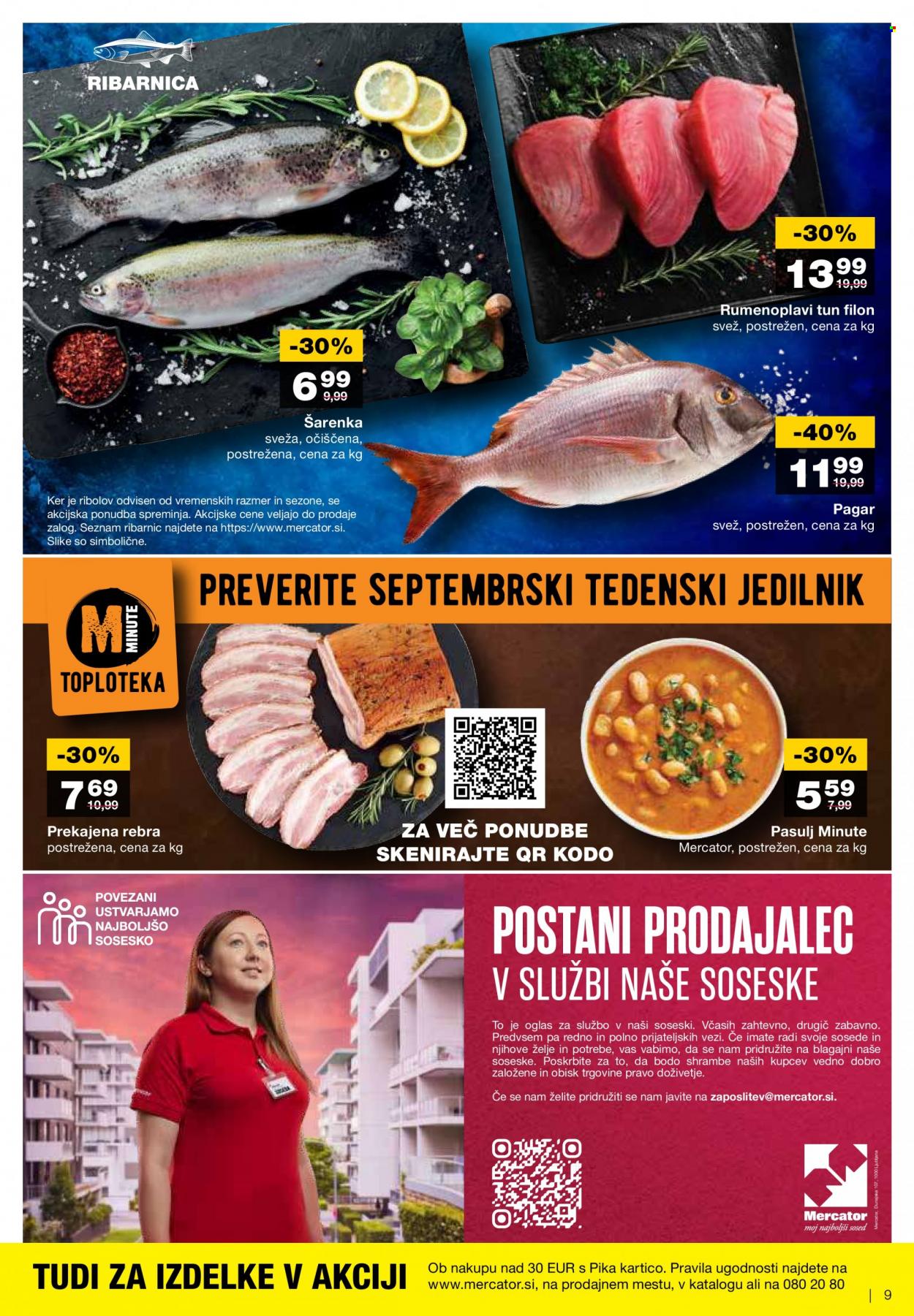 Mercator katalog - 14.09.2023. - 20.09.2023. - Sniženi proizvodi - pasulj. Stranica 9.