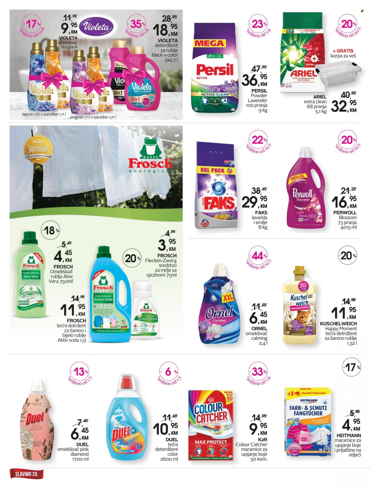 cm katalog - 15.09.2023. - 29.09.2023. - Sniženi proizvodi - Frosch, Violeta, deterdžent, detergent, Heitmann, Ariel, Faks, omekšivač, Ornel, Persil, Perwoll, powder, aloe vera. Stranica 18.