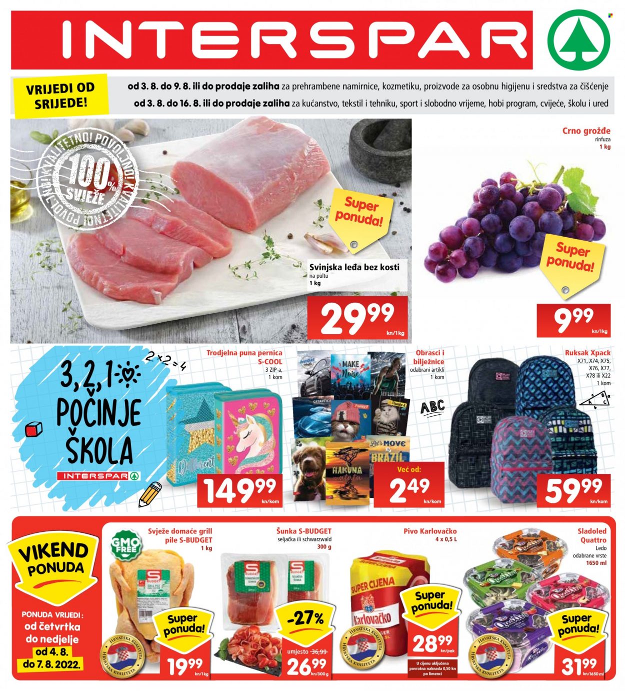 INTERSPAR katalog - 03.08.2022. - 09.08.2022. Stranica 1