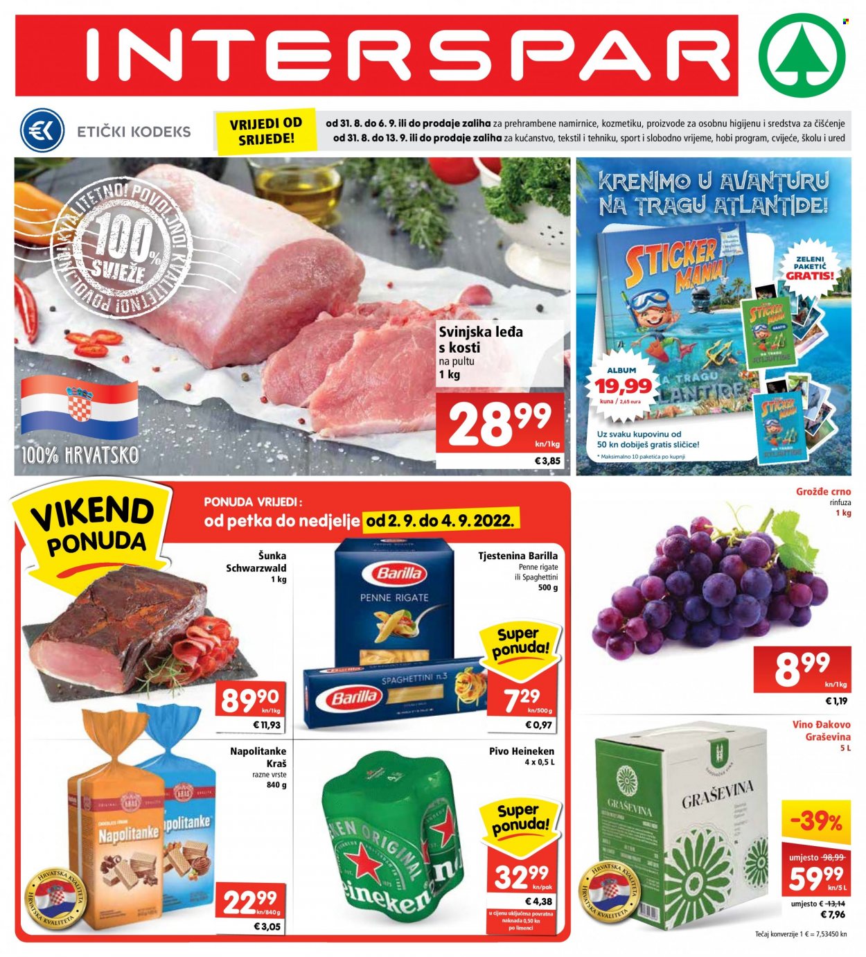 INTERSPAR katalog - 31.08.2022. - 06.09.2022. Stranica 1