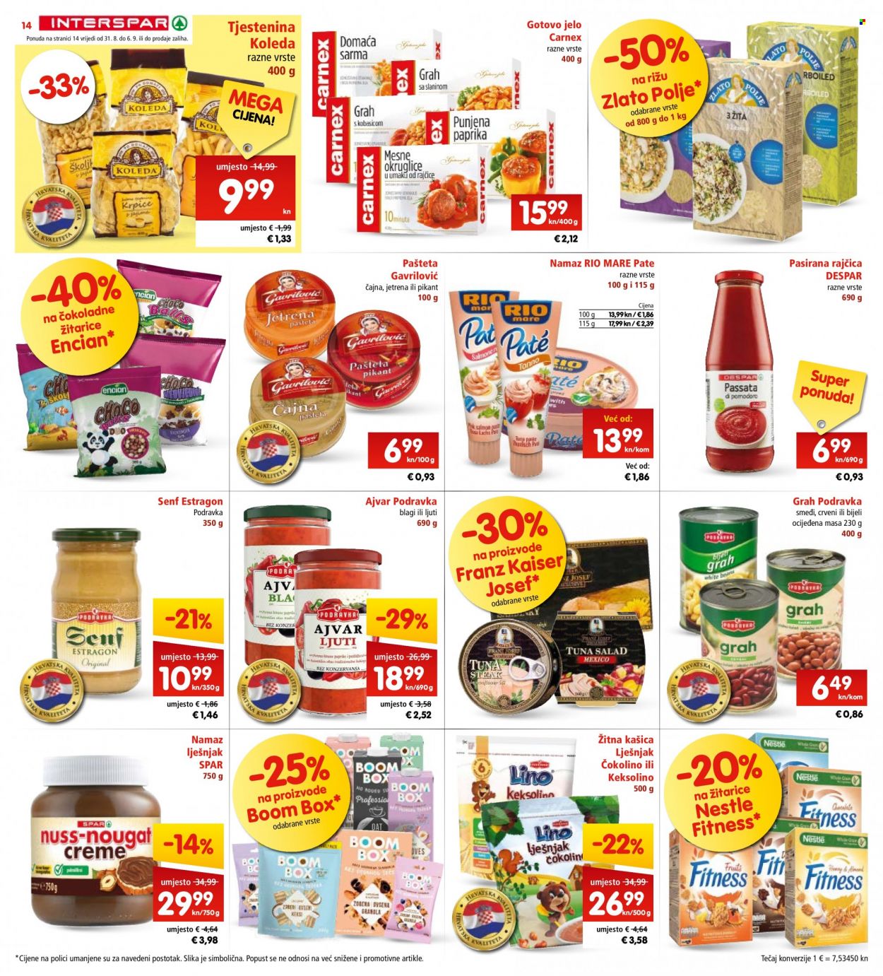 INTERSPAR katalog - 31.08.2022. - 06.09.2022. Stranica 14