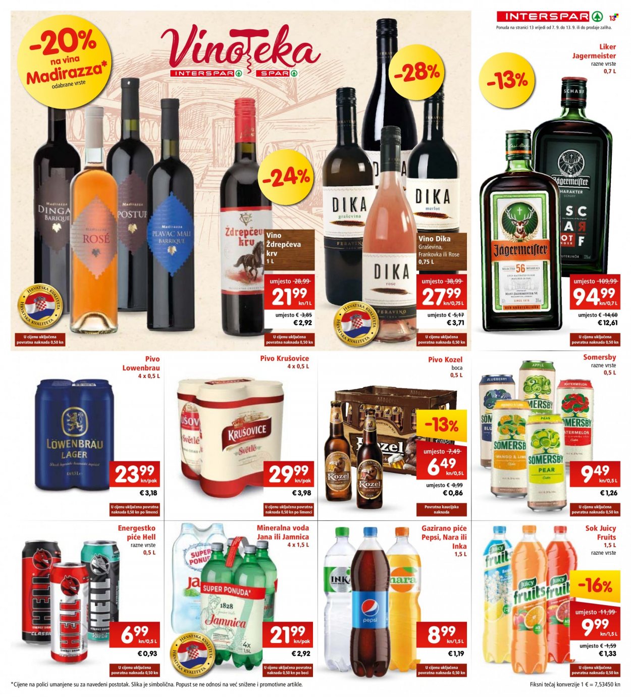 INTERSPAR katalog - 07.09.2022. - 13.09.2022. Stranica 13