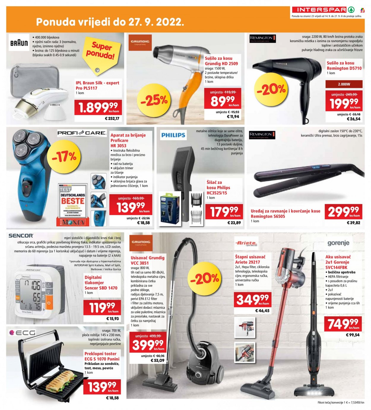 INTERSPAR katalog - 14.09.2022. - 20.09.2022. Stranica 23