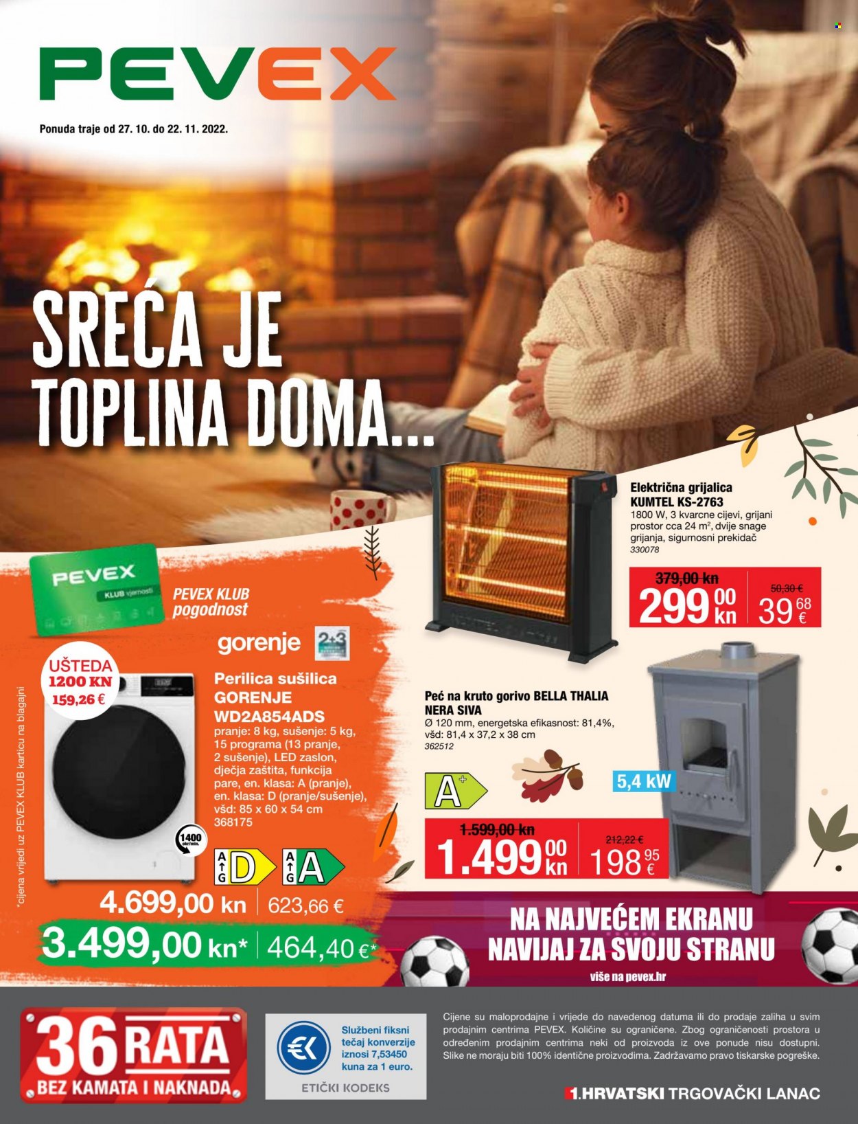 Pevex katalog - 27.10.2022. - 22.11.2022. Stranica 1