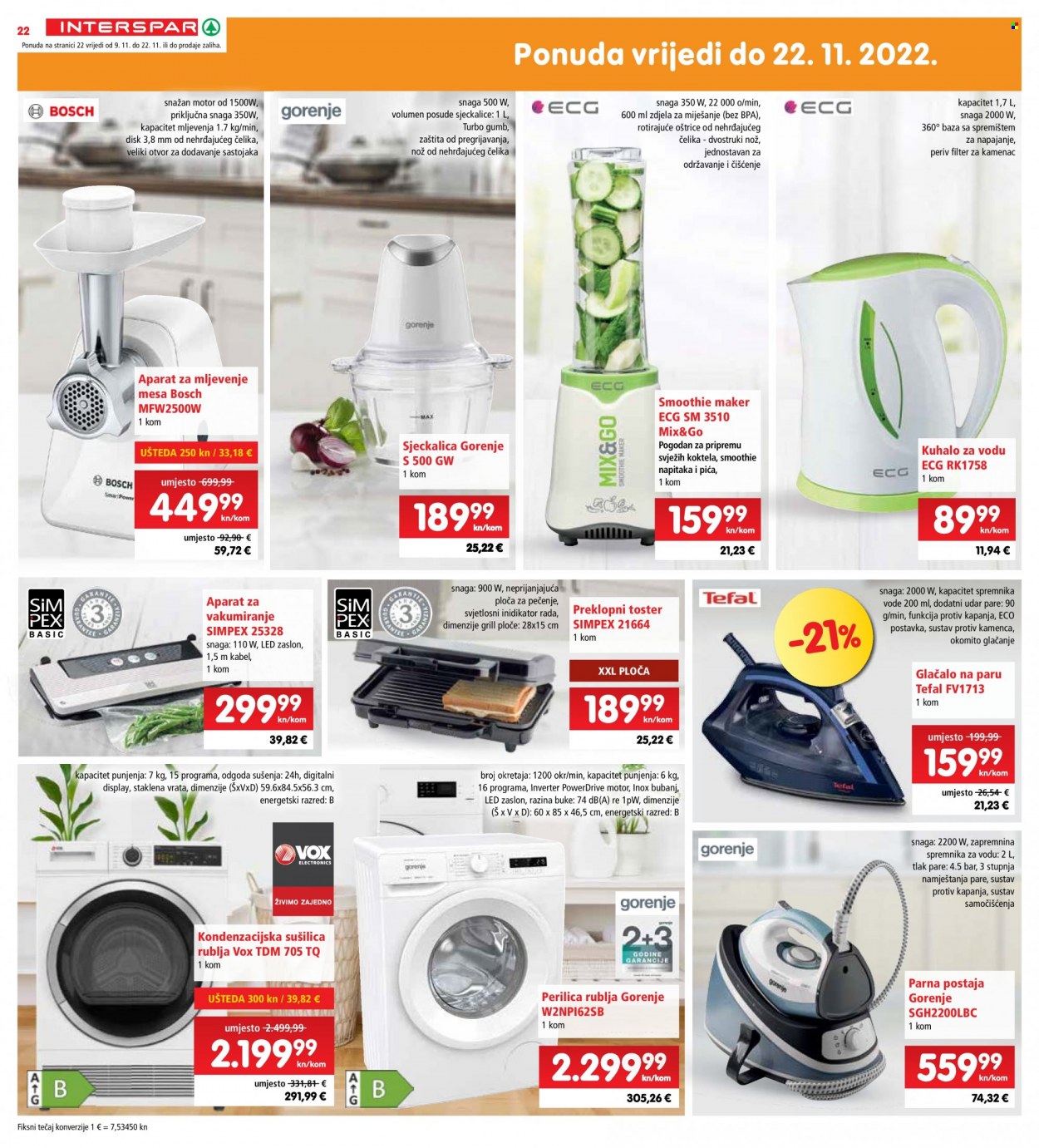 INTERSPAR katalog - 09.11.2022. - 15.11.2022. Stranica 22