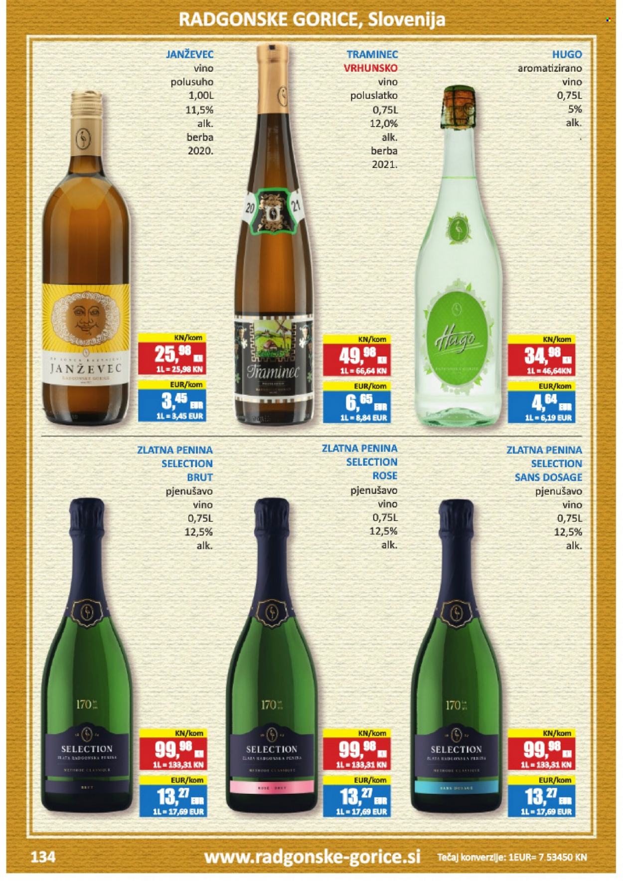 thumbnail - Vrutak katalog - Sniženi proizvodi - vino, pjenušavo vino, alkohol, Hugo. Stranica 134.