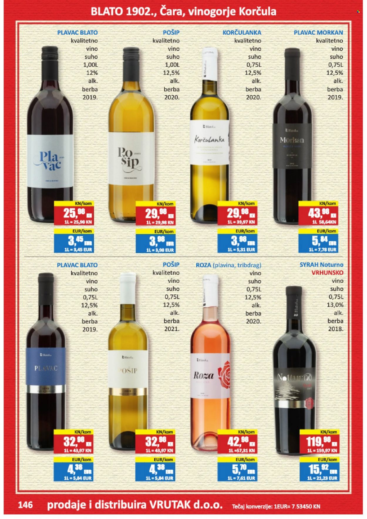 thumbnail - Vrutak katalog - Sniženi proizvodi - bijelo vino, crno vino, Plavac, vino, Syrah, alkohol, Blato. Stranica 146.