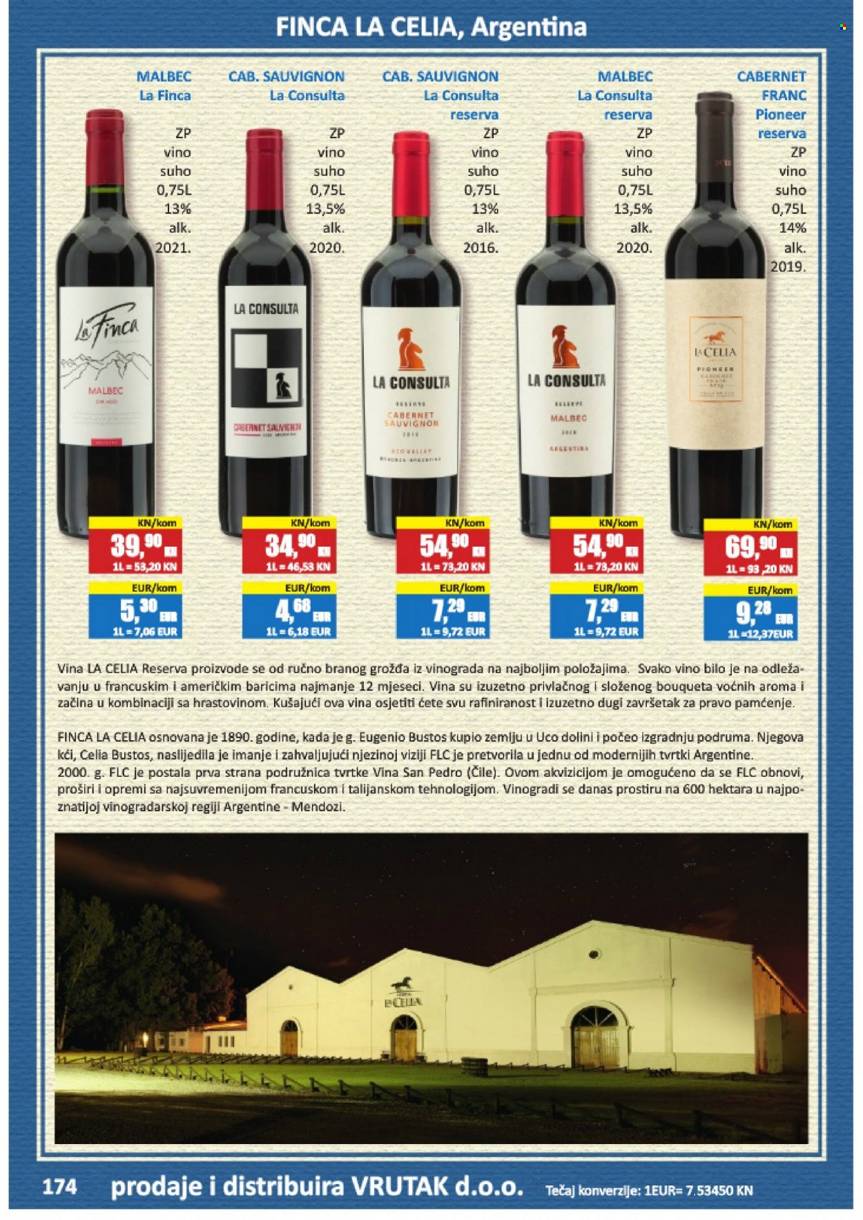 thumbnail - Vrutak katalog - Sniženi proizvodi - Cabernet Sauvignon, crno vino, Pioneer, vino, Malbec, alkohol. Stranica 174.