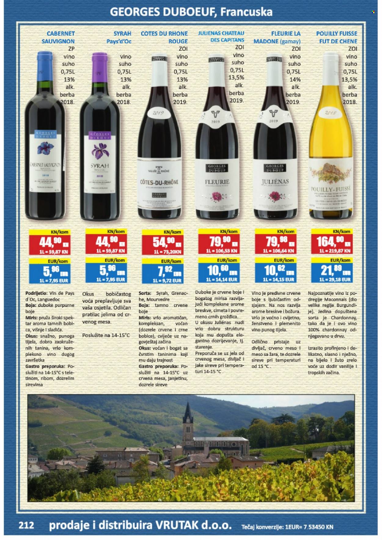 thumbnail - Vrutak katalog - Sniženi proizvodi - breskva, DOBRO, špek, grožđice, bijelo vino, Cabernet Sauvignon, Côtes du Rhône, crno vino, Chardonnay, vino, Syrah, alkohol. Stranica 212.