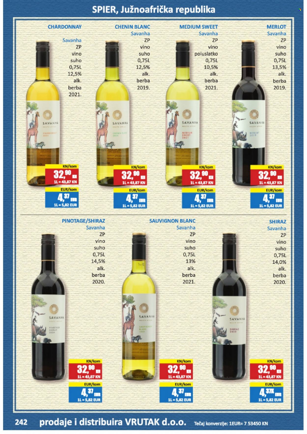 thumbnail - Vrutak katalog - Sniženi proizvodi - bijelo vino, crno vino, Chardonnay, Merlot, Sauvignon Blanc, vino, alkohol. Stranica 242.